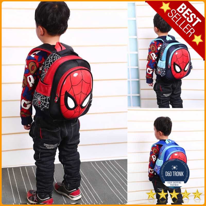 KAFVNIE Tas Ransel Sekolah Anak Backpack Model Spiderman Tipe 1801 Grab Medan