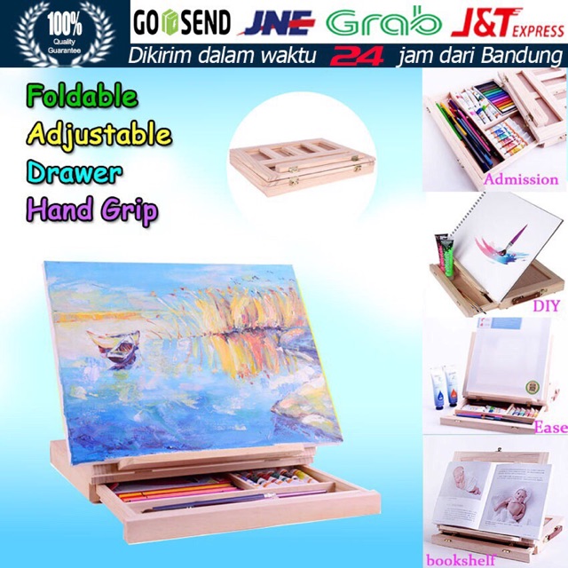 

Wooden Table Easels For Painting Artist Kids Drawer Box Folding Table Easel Drawing Table