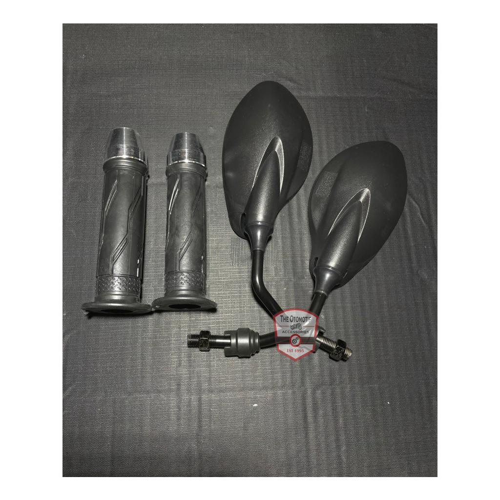 ( Promo Hot Paket 3 In 1 ) Spion X1 Spion Model Yamaha 125z + Jalu Stang Pcx + HandGrip Handfat Model Ori Yamaha untuk semua jenis motor