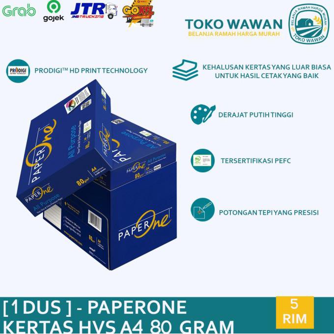 

Kertas Hvs Paperone A4 80 Gram Office Paper Print 1 Dus / Karton 5 Rim Mayastore11