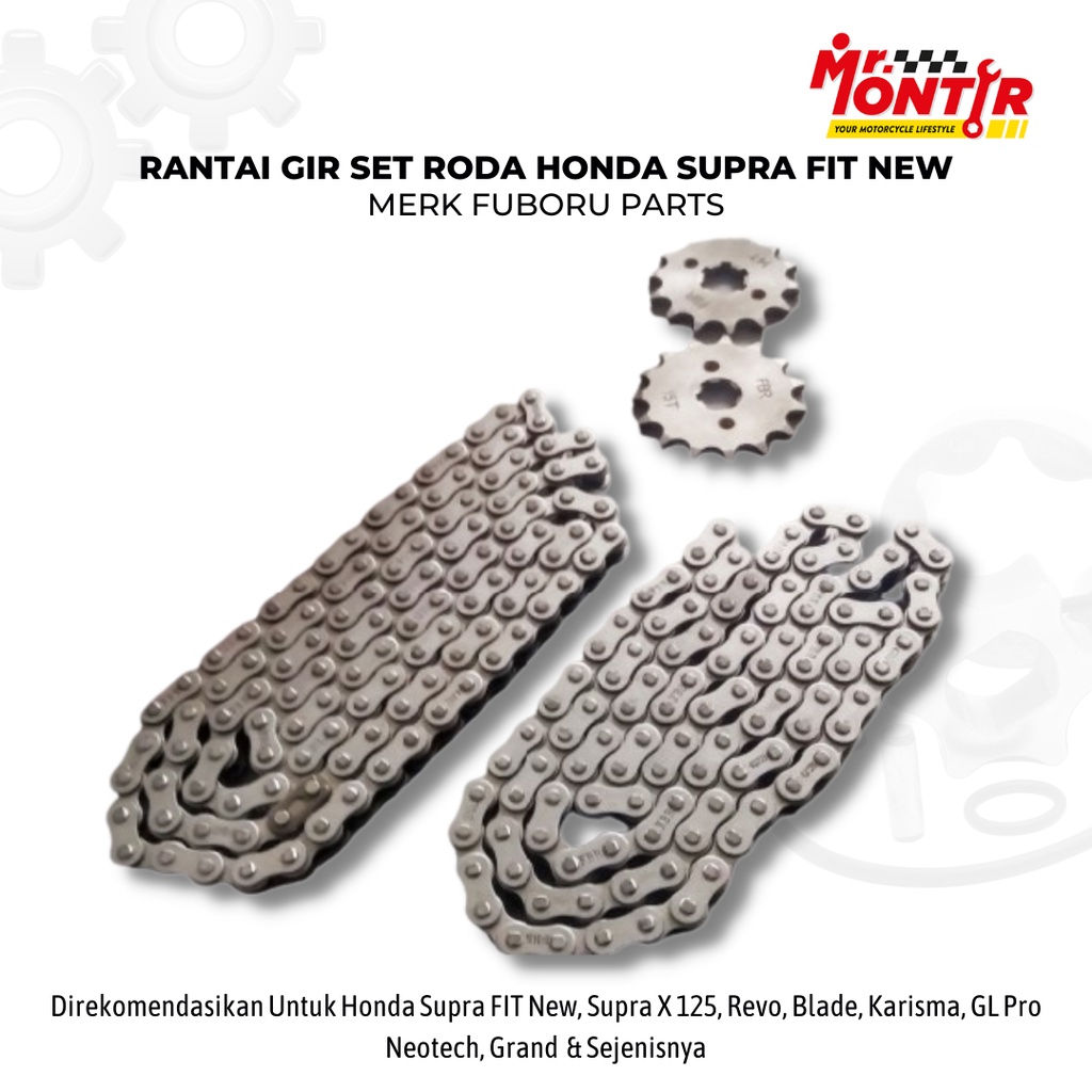 GEAR SET MOTOR HONDA SUPRA FIT NEW MERK FUBORU 36T/14T/428Hx106L PAKET GEAR