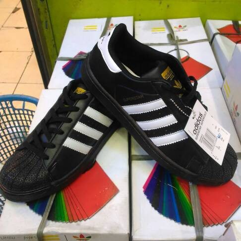 sepatu adidas superstar hitam putih vietnam man cowok pria 36-44 - Hitam, 37