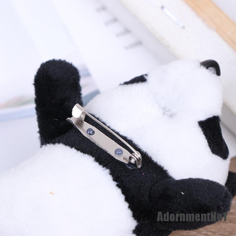 (Adornmentno1) Bros Pin Bentuk Panda Bahan Plush Untuk Wanita