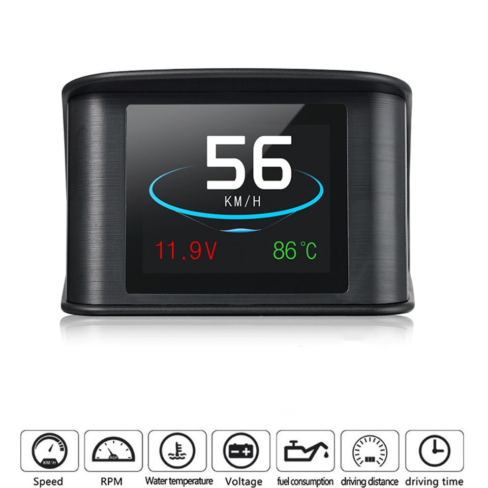 Display HUD Mobil OBD2 On-board Computer Speedometer - P10 - Black