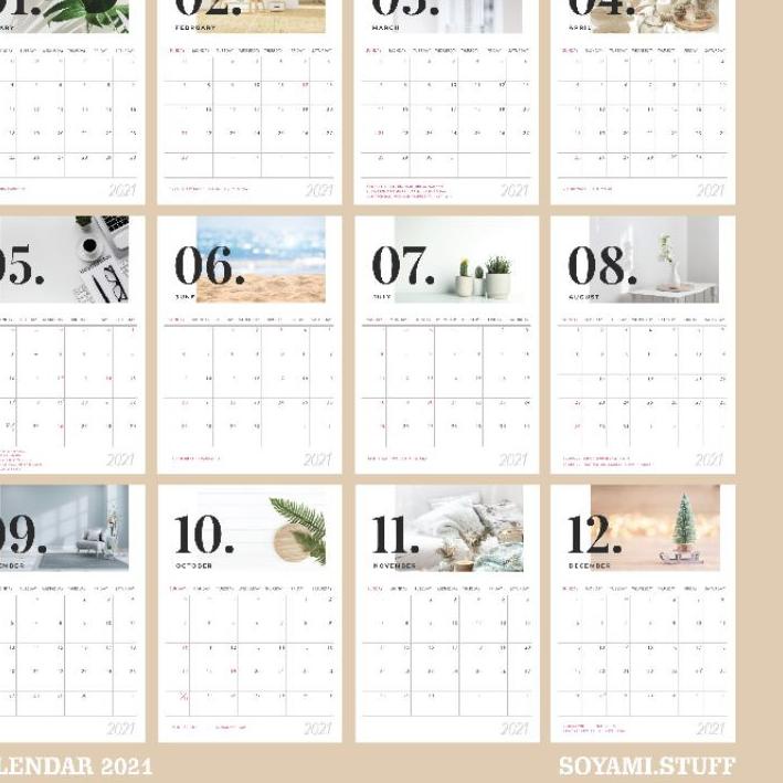 

❂ Kalender Meja 2022 Minimalis 01 Premium Quality Minimalis | Desk Calender 2022 Aesthetic & Elegant ☀
