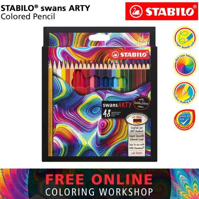 

Sale STABILO swans ARTY Colored Pencils 48 pcs / Pensil Warna isi 48 pcs