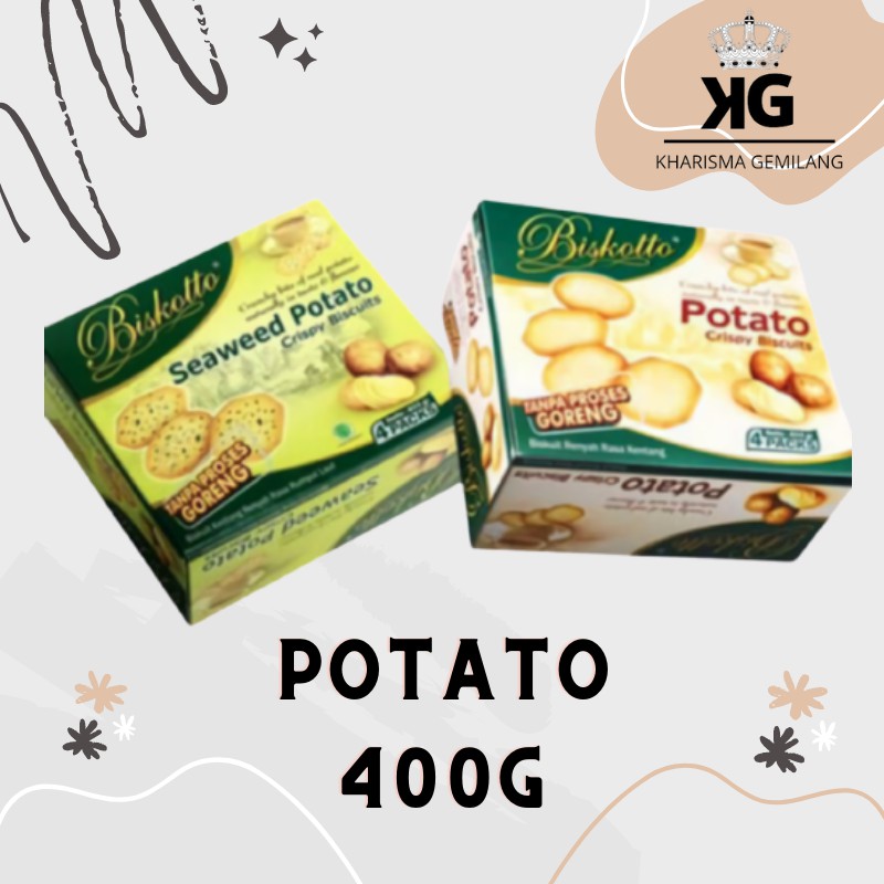 

BISKITOP - POTATO CRISPY BOX 360g Biskuit Kue Kering Anak Dewasa Enak Renyah Biscuit Rasa Kentang