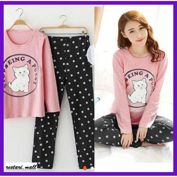 anitawamayip- baju tidur cewek piyama wanita piama panjang pajamas perempuan remaja -exlysiff.