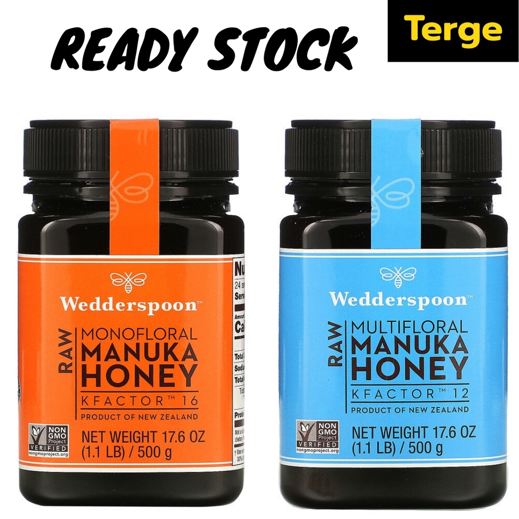

Madu Wedderspoon Raw Monofloral Multifloral Manuka Honey KFactor 250 500 g