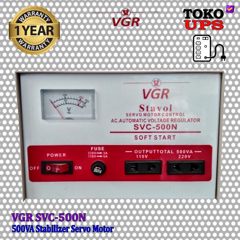Stabilizer VGR SVC 500VA SVC500N Kumparan Tembaga