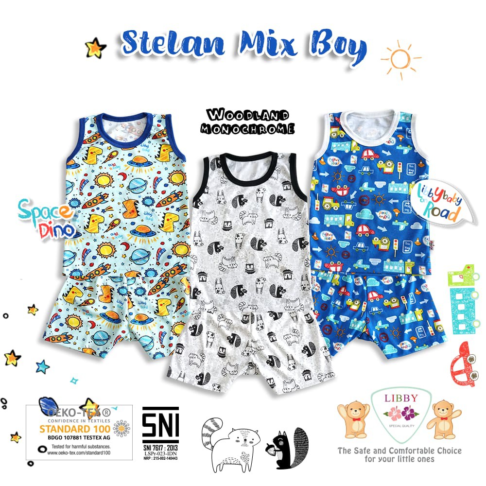 Libby setelan singlet (3 set) SML