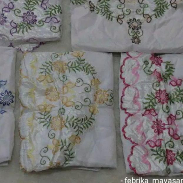 ▼ Mukenah Mukena An Nur Terusan / Mukena Katun Bunga Putih Bordir Rukuh Dewasa Jumbo Besar annur ➻