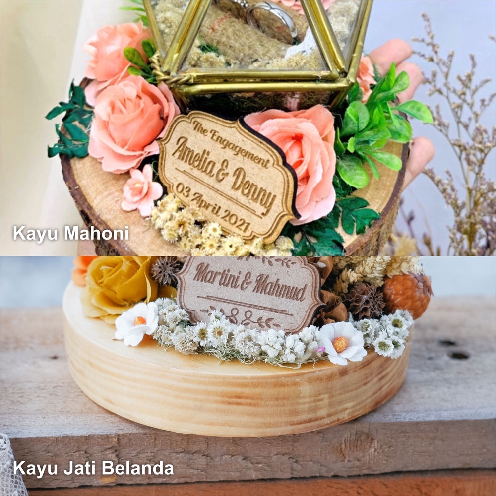 RING BOX LAMARAN PERNIKAHAN | KOTAK CINCIN | TEMPAT CINCIN MURAH RUSTIC PENTA (READY STOCK)