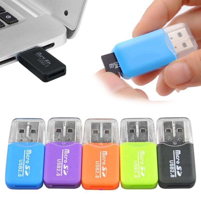 Portable Mini Card Reader USB 2.0 Micro SD Memory Card Reader Adapter Flash Drive