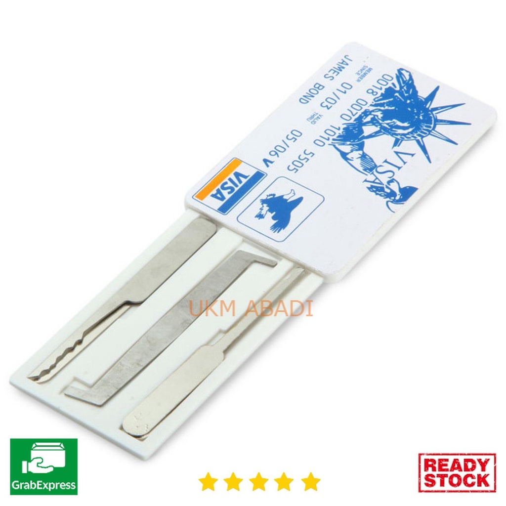 Alat Buka Kunci Gembok Model Kartu Credit Card Lock Pick Set