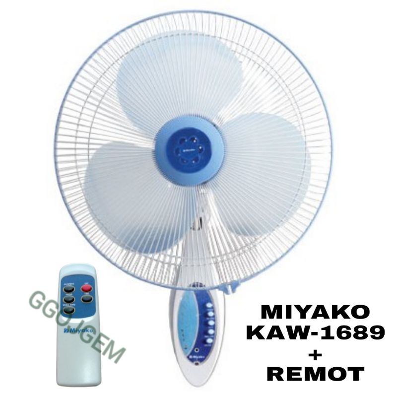 Miyako KAW-1689 RC Kipas Angin Dinding ( Wall Fan + REMOT CONTROL )