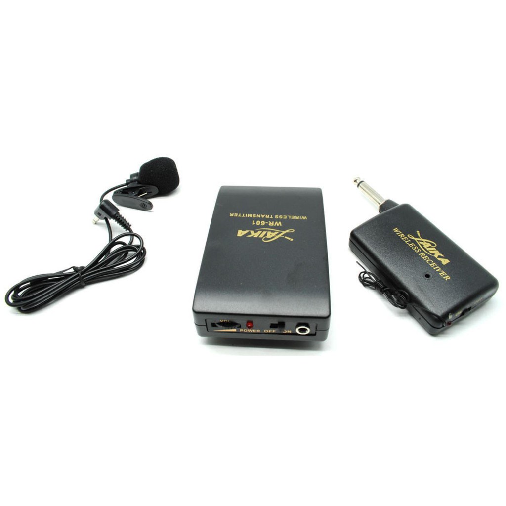 Taffware Wireless FM Transmitter Receiver Pro Microphone WR-601 [Hitam]