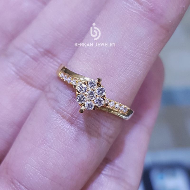 Cincin emas berlian eropa asli natural diamond bersertifikat