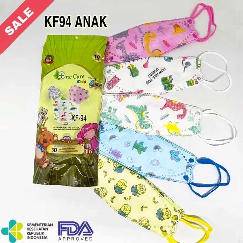 Masker KF94 Anak Motif Karakter Onecare 4Ply | Izin Kemenkes | One Care