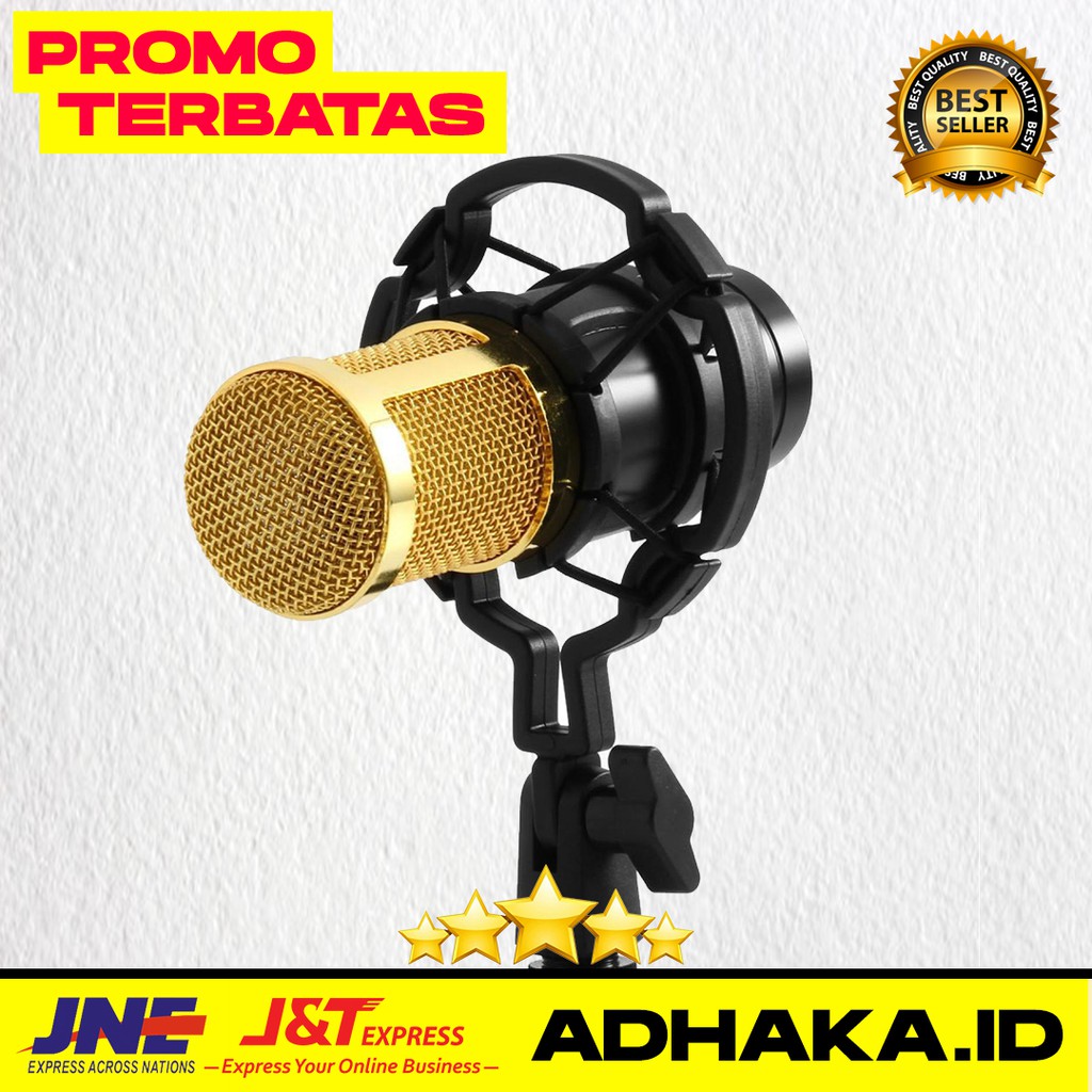 TaffSTUDIO Mikrofon Studio Musik Podcast Kondenser Studio dengan Shockproof Mount