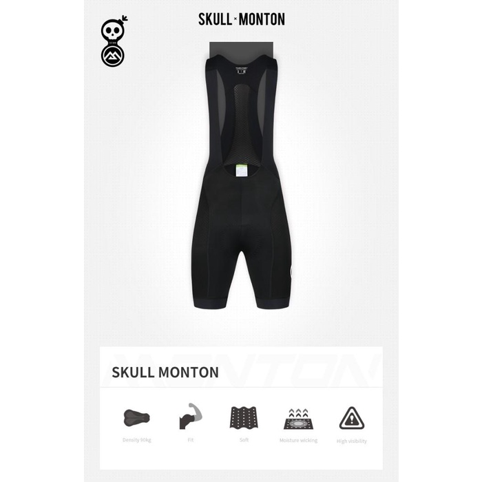 Celana Bib Mens Monton Urban Skull Monton Black / Bib Shorts