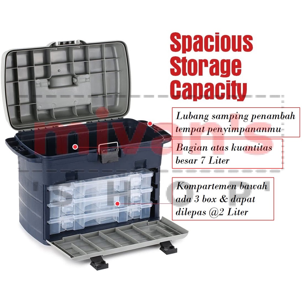 Tackle Box/ Box Tamiya/ Box Pancing/ HS 320 - 3 Kompartemen