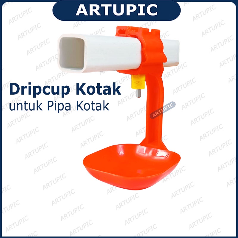 Dripcup Kotak Pipa Persegi Mangkok Mangkuk Nipple Ayam Unggas Tempat Minum Ayam