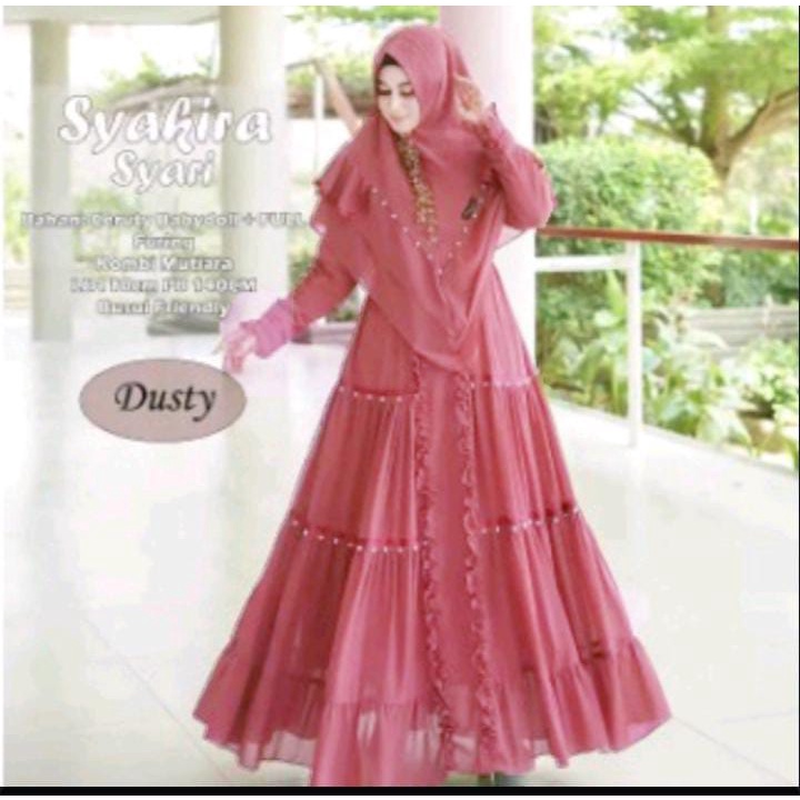 Syakira Syari / Gamis Syari Wanita Terbaru 2022 / Baju Wanita Terbaru 2022 Modern / Set Syari-2