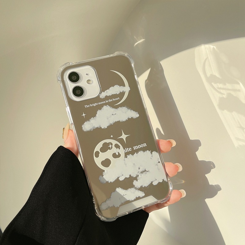 ins Makeup Mirror Shock Proof Soft Case IP Iphone 7 8 Plus X XR XS Max IPhone 11 Pro Max 12 13 Pro Max SE 2020 12 13 mini Fashion clouds moon Casing Chasing