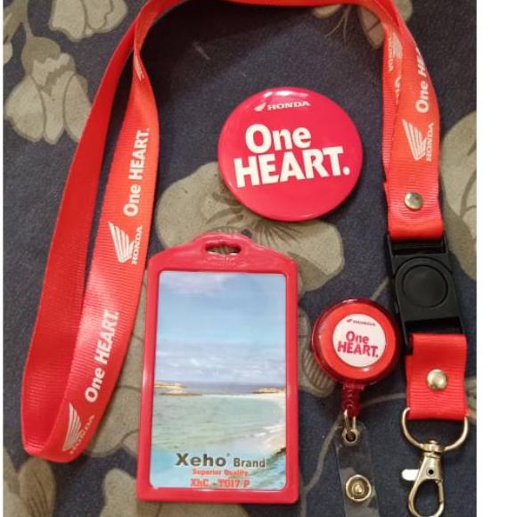 

[KODE BCGC9] paket lengkap Tali id card Honda ( one heart ) ecer dan grosir