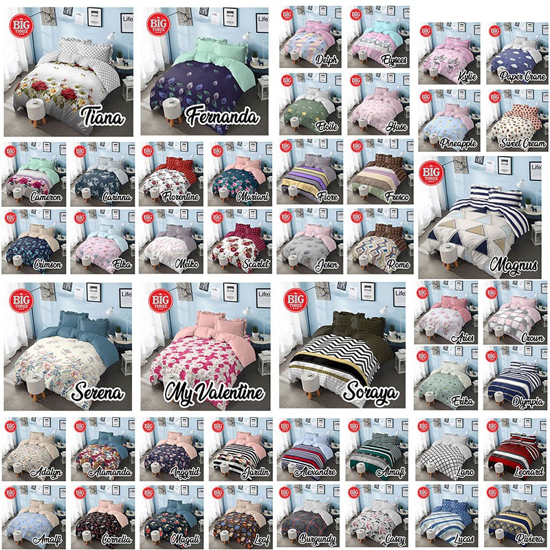 BEDCOVER SAJA 200x210 180x200 160x200 KINTAKUN motif Akma Azura Andari Amina Amerta Citra Bakula Elva Clara Marma Nuraga Kartika Gian Gista Elva Damara    - King Queen 180 160 - BC