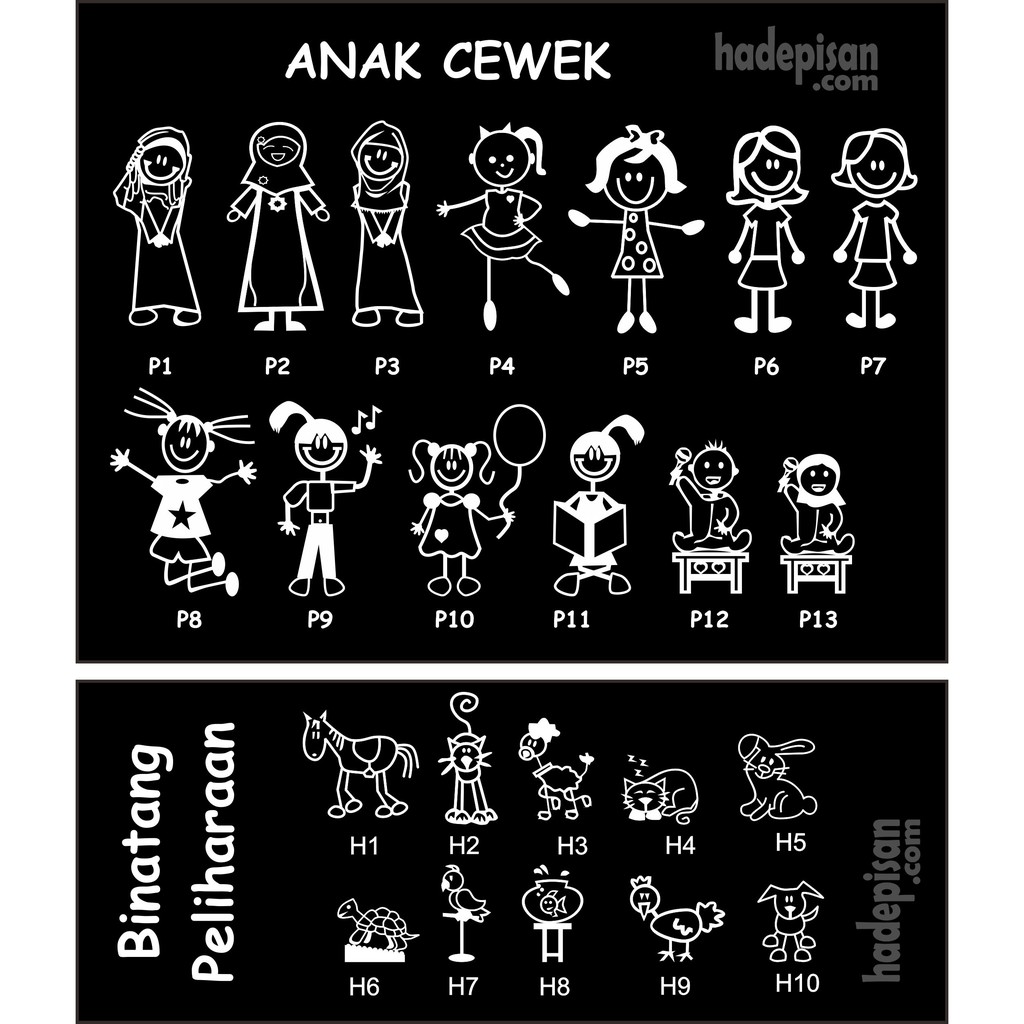 STIKER HAPPY FAMILY JUMBO CUTTING STICKER KACA MOBIL Shopee Indonesia