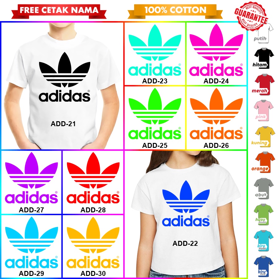 [FREE NAMA!!] Baju Kaos ANAK DAN DEWASA ADIDAS BANYAK MOTIF