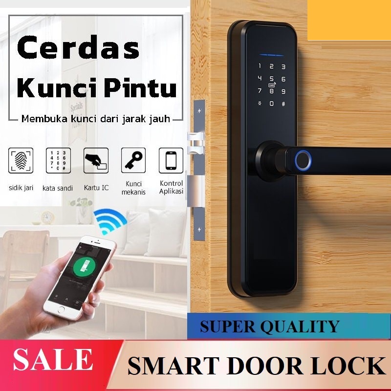 [WS] Smart Door Lock Digital Handle Kunci Pintu handle Sidik Jari Fingerprint Password - Smart Home smart door lock tuya