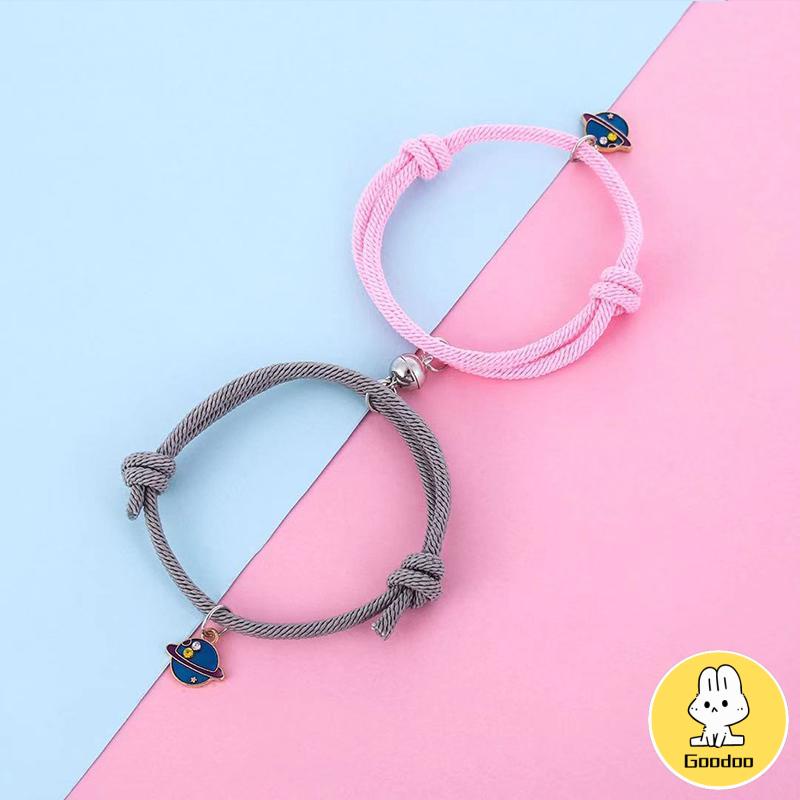 1 Pasang Gelang Couple Magnet Gelang Tali Couple Magnet Attract Persahabatan Tangan Bracelets -Doo