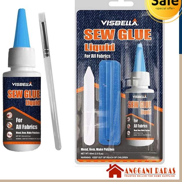 

New - Glue Perekat Lem Perekat Baju Kain Jeans Kulit Jok Mobil Sofa Sew Glue Transparan 60 ml 시