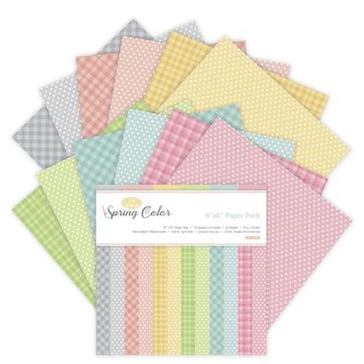 Scrapbooking Patterned Paper 6&quot;x6&quot; - Spring Color (24 sheets)