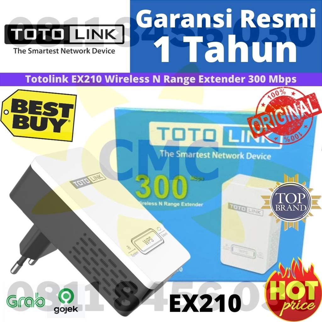 TOTOLINK EX210 Wireless N Range Extender 300 Mbps Resmi