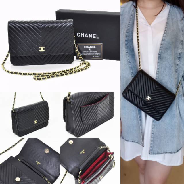 TAS SELEMPANG CHANEL WALLET ON CHAIN V TAS BRANDED MURAH TAS PESTA TAS KECIL TAS MINI