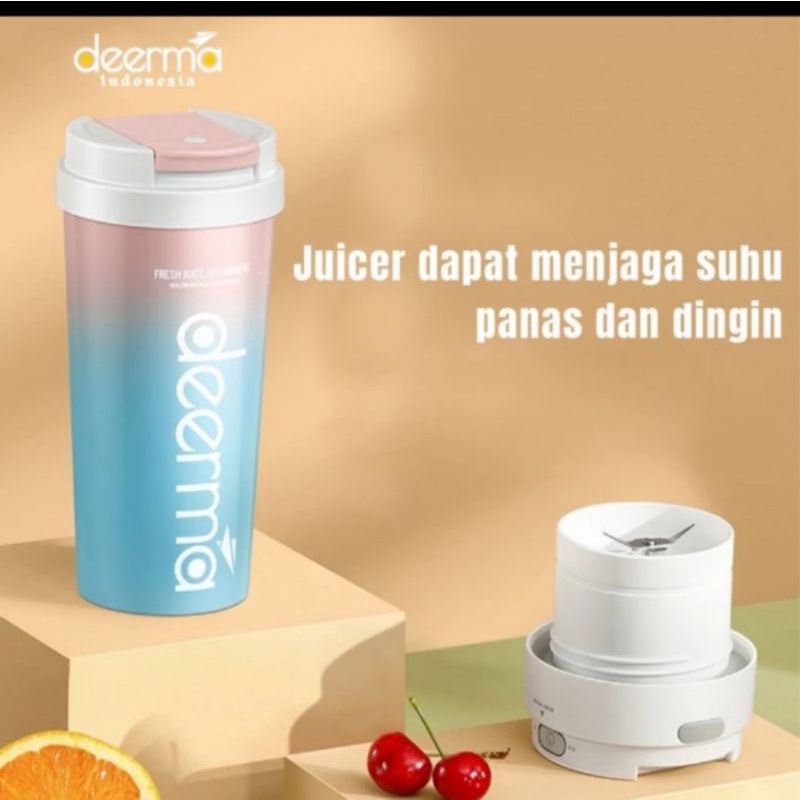 DEERMA NU80 NU 90 Double Lid Blender Thermos Cool Cup Portable Juicer