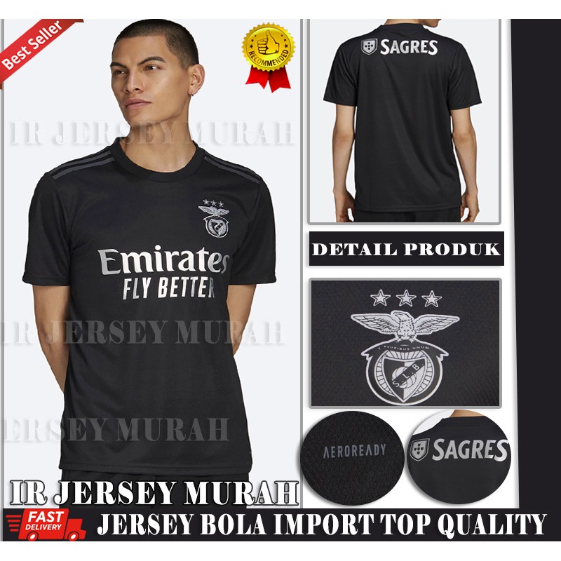 Jersey Sepak Bola Benfica away hitam 2020 2021 Terbaru |  Jersey Medioker 2020 2021