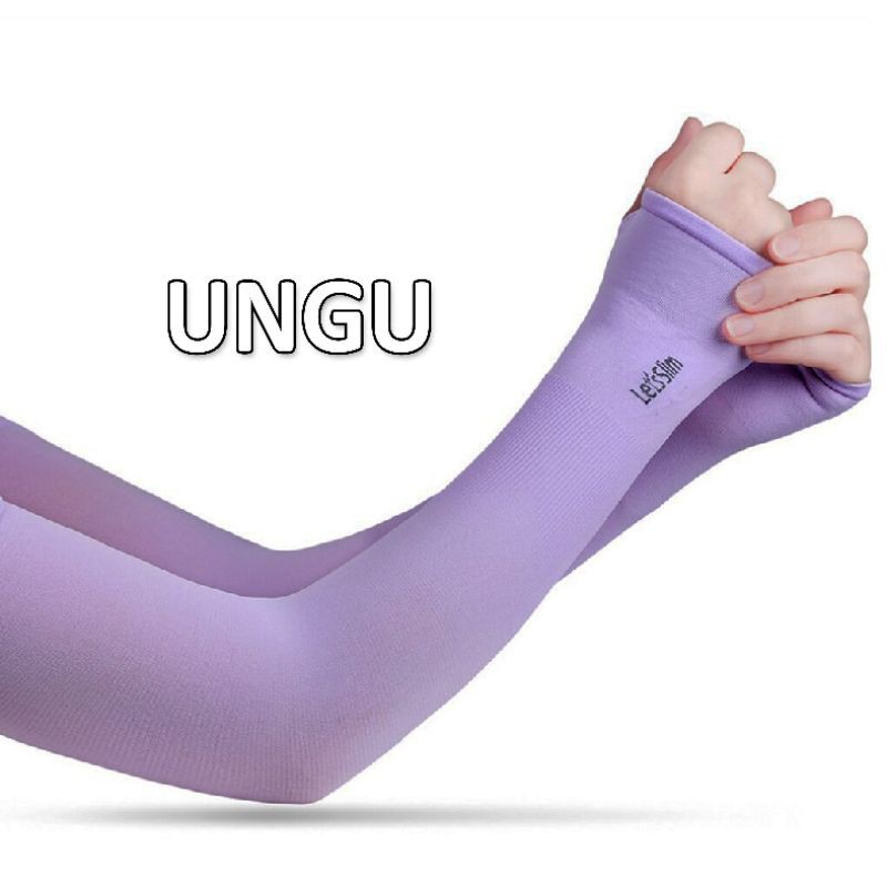 MANSET TANGAN OUTDOOR LETS SLIM AQUA X COOL / PELINDUNG LENGAN ANTI UV / ARM SLEEVE / LONG SLEEVE-UNGU