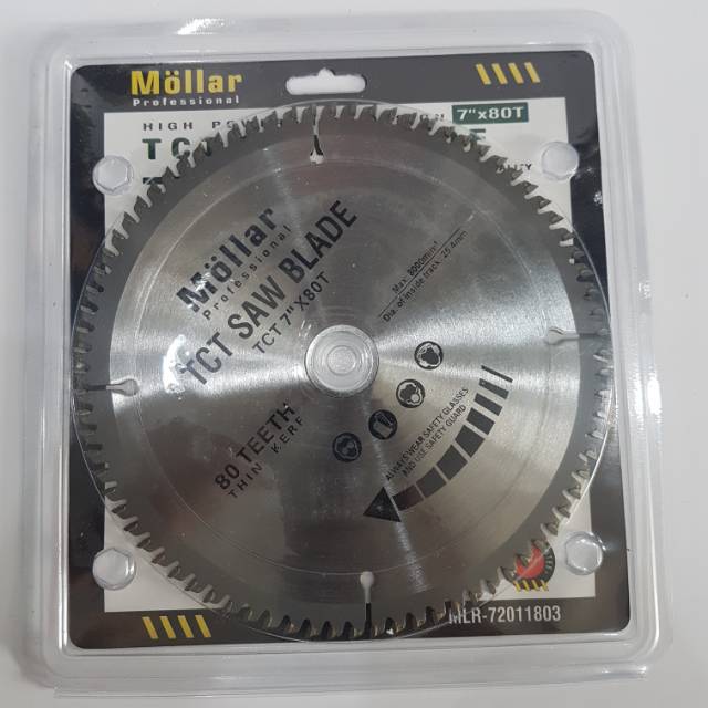 Mollar Circular Saw Blade 7" x 80T mata pisau potong aluminium