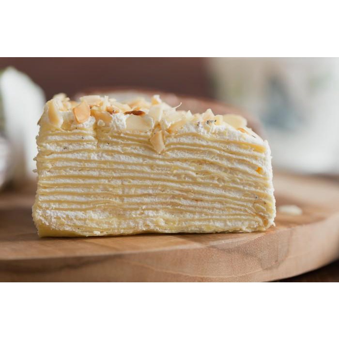 

Makanan Beku | Mille Crepes Rasa Vanilla Almond / Vanila / Thousands Layer Cake