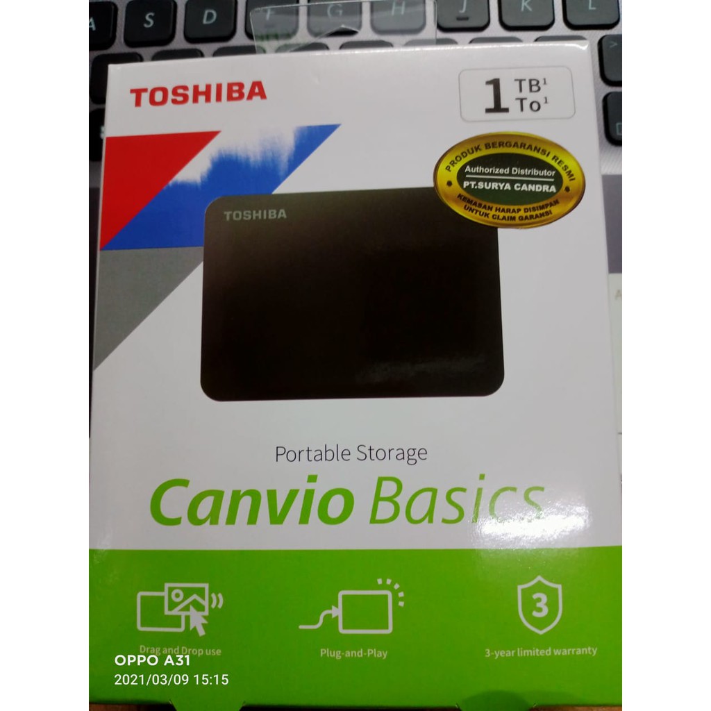 TOSHIBA CANVIO BASIC 1TB USB 3.0 EXTERNAL HDD garansi 3 tahun HARD DISCK EXTERNAL TOSHIBA 100% ORI