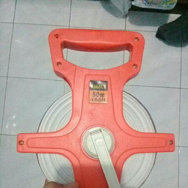 Meteran Tancap  50 Meter - Meteran Tanah - Meteran Gagang Fiber - Meteran Panjang - Meteran Roll