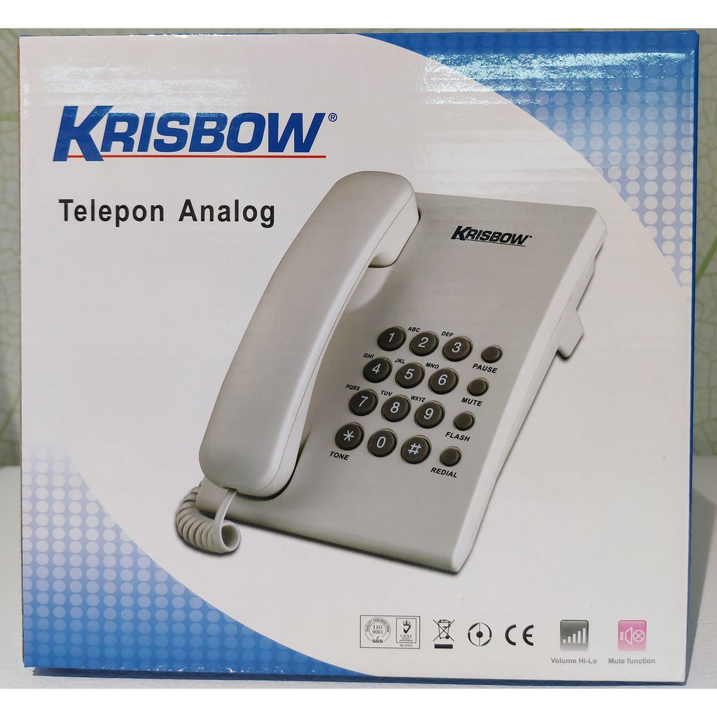 TELEPON RUMAH KRISBOW / TELEPON ANALOG / TELEPON BASIC WHITE