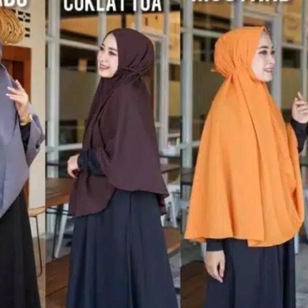 ☻ Bergo Maryam Tali Wolfis Tebal Jumbo XL/Hijab Instan/Premium// ✤
