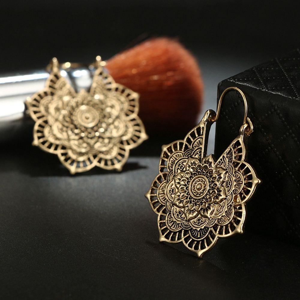 Lily Floral Earring Fashion Gypsy Tribal Mandala Bunga Liontin