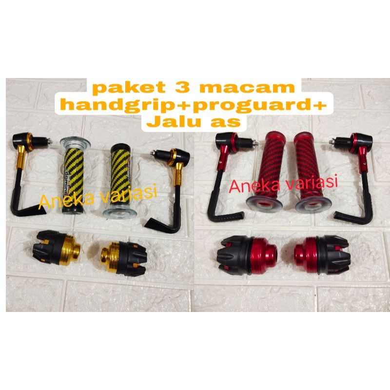 paket 3in 1 handgrip + proguard L + Jalu as naga untuk semua motor